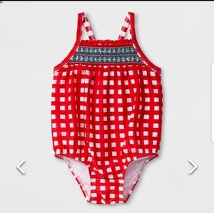 Cat and jack one piece swimsuit 9m girls new